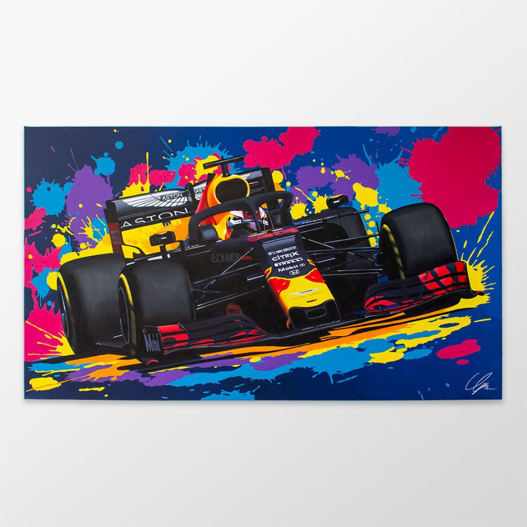Max Verstappen Painting Colourful Bull Art by Reuver